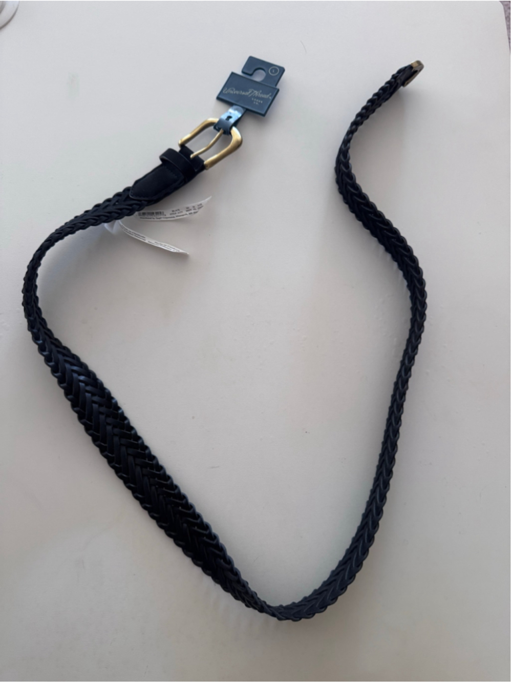 Women's Universal Thread Black Braided Belt, Size Large
